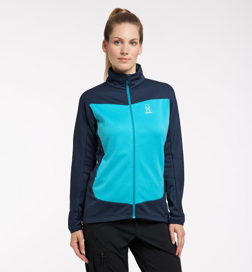 Haglöfs Frost Mid Layer Blue For Womens DHZKB0572 Australia